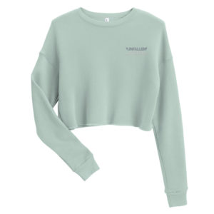 UNFALLEN IN CHRIST - Crop Sweatshirt - Dusty Blue