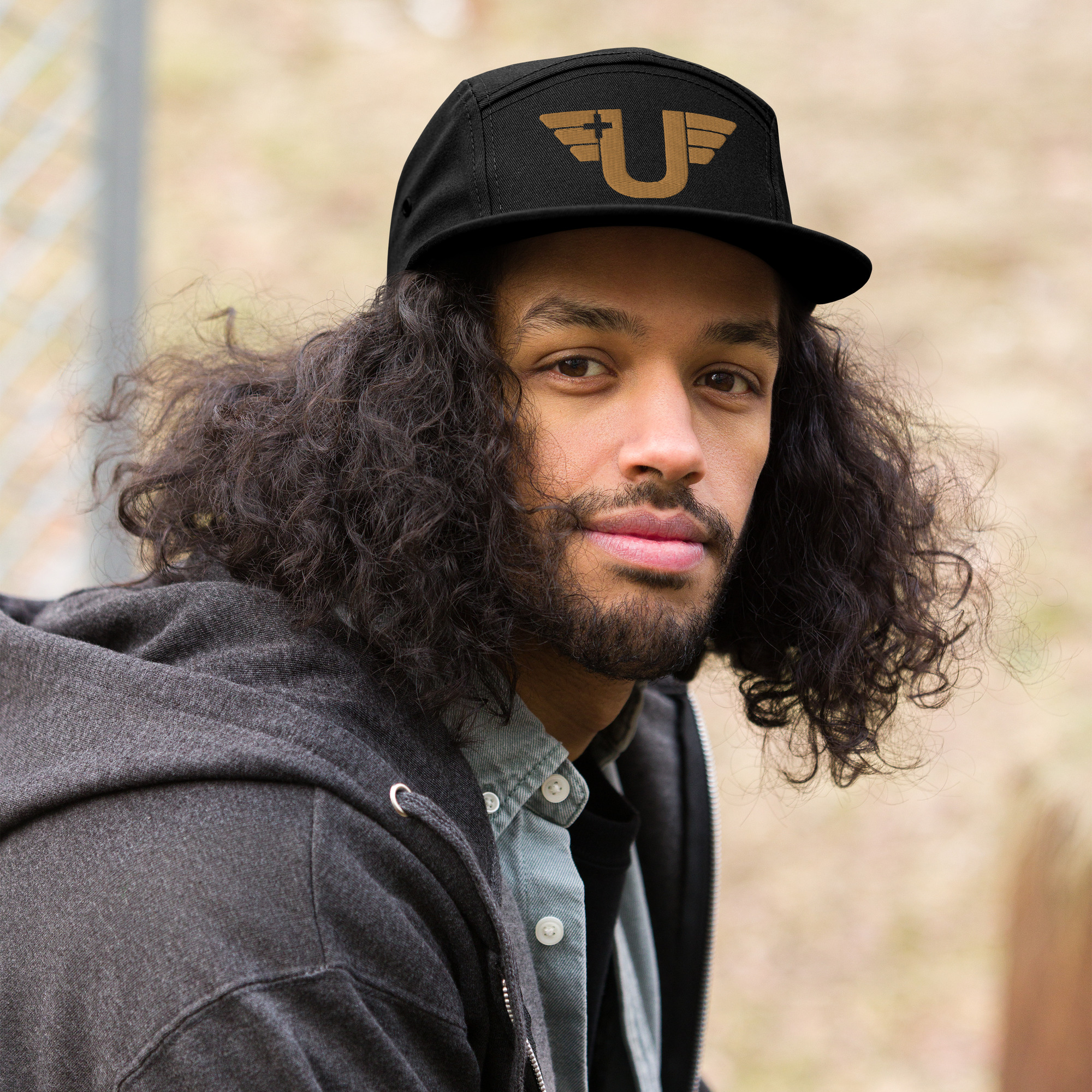 UNFALLEN LOGO 5 Panel Camper BLACK - Image 5