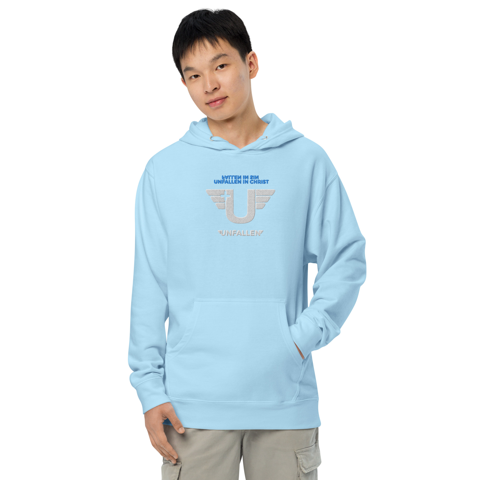 UNfallen Logo hoodie - Light Blue - Image 4